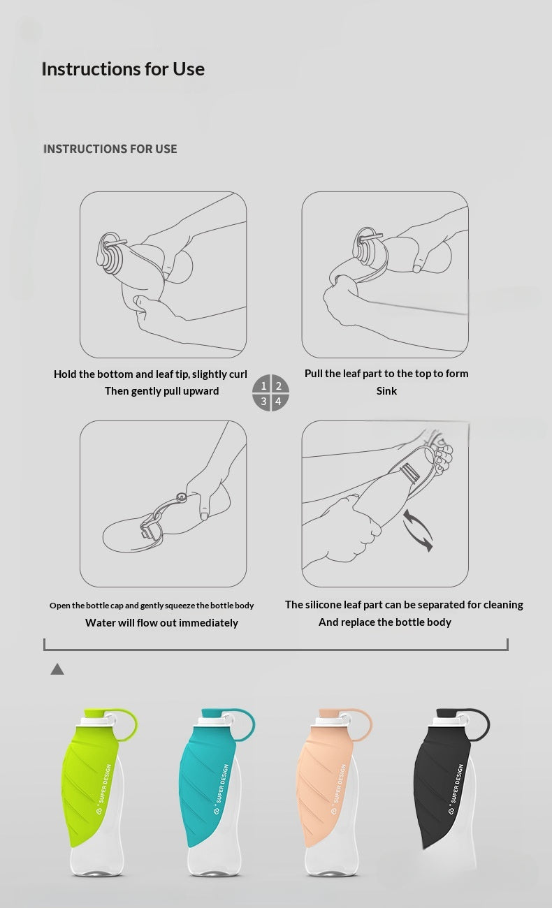 Pet Supplies Cat and Dog Outdoor Portable Water Bottle Drinking Device Pet Water Feeder Drinking Artifact