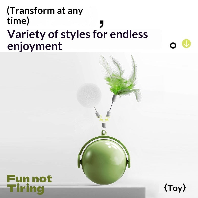 [ Pet_Rolling Ball] Cat Toy Electric Energy-Consuming Self-Entertainment Laser Pointer Teaser Wand