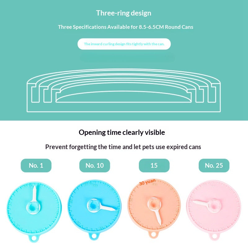 Pet Can Lid Sealing Fresh-keeping Silicone Lid Cat Dog Pet Supplies Dog Cat Wet Food Sealing Lid