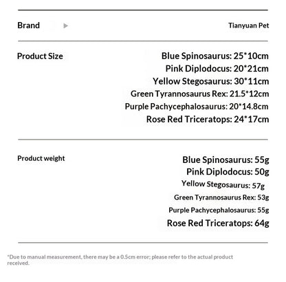 [Dinosaur Family Series Dog Toys] Plush Teddy Small and Medium-sized Dog Teething Sound Artifact