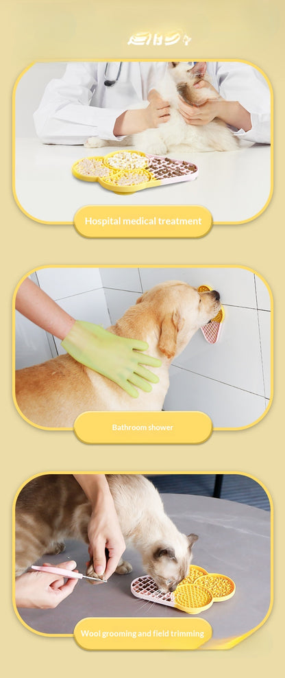 Pet Silicone Lick Mat Wet Food Nutritional Paste Slow Feeder Mat Dog Cat Interactive Fun Lick Pad