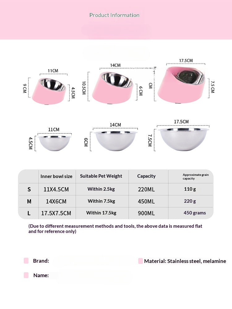 Tilt Dog Bowl Cat Bowl Pet Supplies Stainless Steel Double Layer Dog Bowl Cat Bowl Dog Cat Food Bowl Dog Pet Bowl