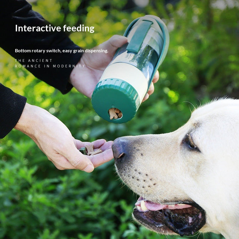 Dog Outdoor Drinking Cup Pet Supplies Outdoor Water Bottle Dog Walking Dual-Purpose Food Bottle Silicone Leaf Water Feeding Bottle