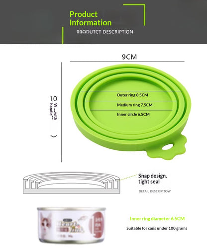 Pet Can Lid Sealing Fresh-keeping Silicone Lid Cat Dog Pet Supplies Dog Cat Wet Food Sealing Lid