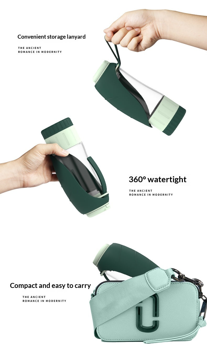 Dog Outdoor Drinking Cup Pet Supplies Outdoor Water Bottle Dog Walking Dual-Purpose Food Bottle Silicone Leaf Water Feeding Bottle