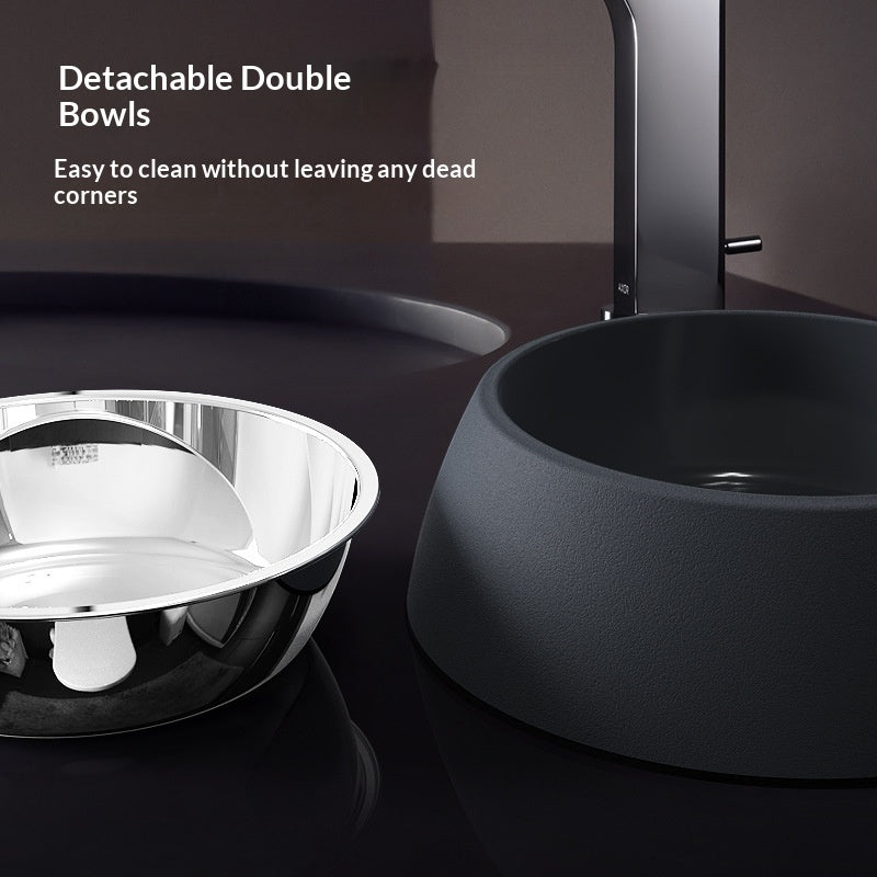 Dog Bowl Cat Bowl Dog Bowl Stainless Steel Double Layer Pet Bowl Dog Cat Pet Supplies Bowl Pet Rice Bowl Food Bowl