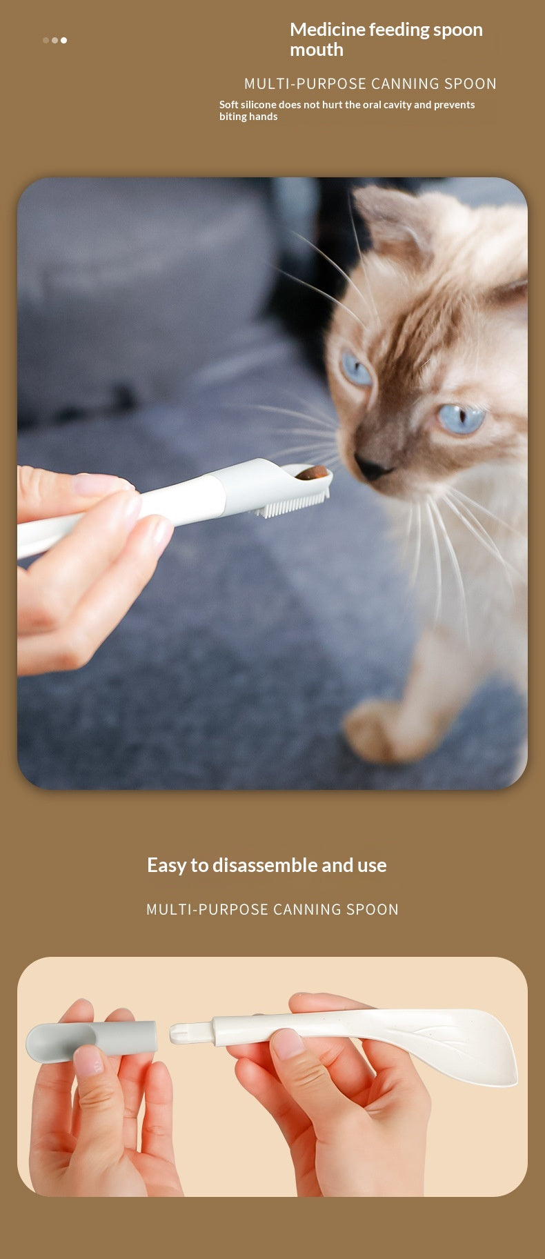 Can Spoon Dual-use Spoon Cat Dog Wet Food Snacks Nutritional Paste Dog Cat Rice Mix Medicine Feeding Pet Supplies