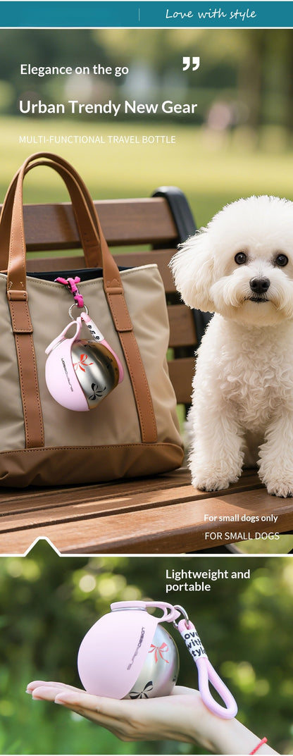 Water Bottle 304 Stainless Steel Foldable Spherical Drinking Device Small Dog Special Outdoor Portable Water Bottle