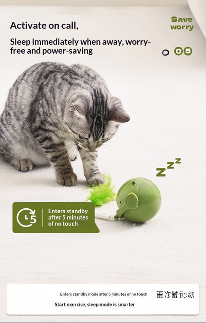 [ Pet_Rolling Ball] Cat Toy Electric Energy-Consuming Self-Entertainment Laser Pointer Teaser Wand