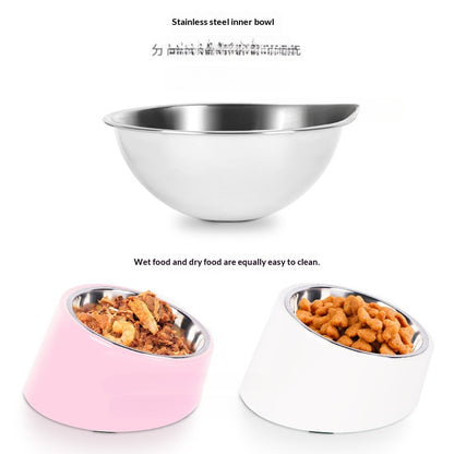 Tilt Dog Bowl Cat Bowl Pet Supplies Stainless Steel Double Layer Dog Bowl Cat Bowl Dog Cat Food Bowl Dog Pet Bowl