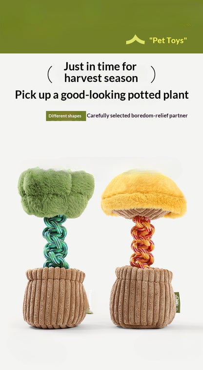 Pet Dog Toy Durable Chew Rope Knot Toy Sound-Making Boredom-Relief Artifact Creative Vegetable Dog Toy