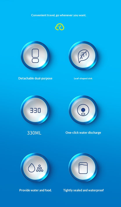 Dog Outdoor Drinking Cup Pet Supplies Outdoor Water Bottle Dog Walking Dual-Purpose Food Bottle Silicone Leaf Water Feeding Bottle