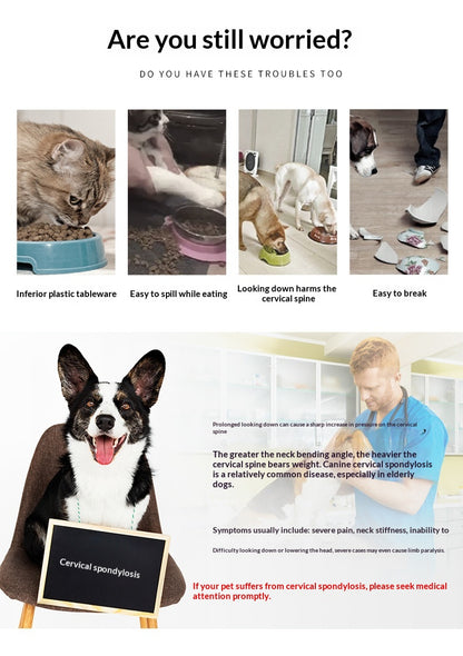 Dog Bowl Dog Food Bowl Pet Food Bowl Dog Food Bowl Protects Neck Anti-Spill High Bowl for Medium and Large Dogs