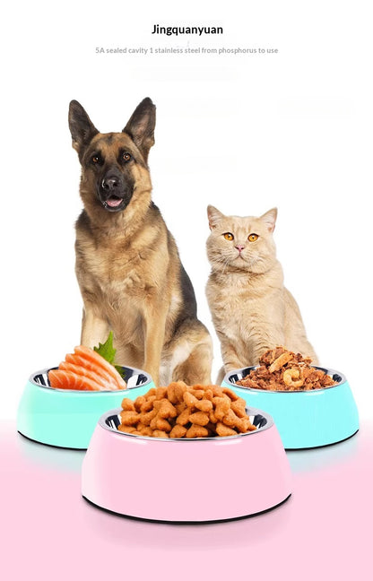 Pet Bowl Dog Bowl Cat Bowl Pet Supplies Dog Food Bowl Cat Bowl Melamine Stainless Steel Dog Bowl Classic Round Bowl