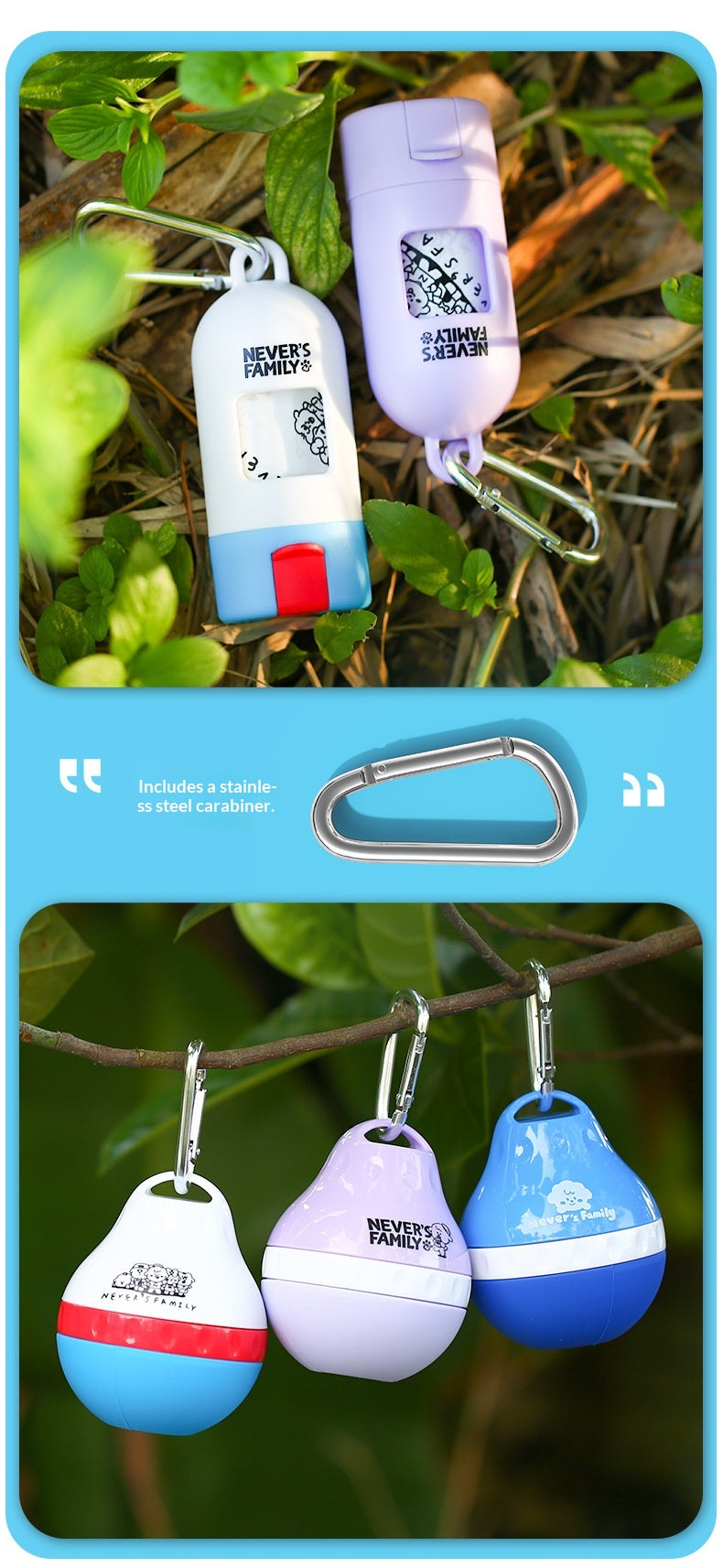 Neva Family Collaboration Pet Store Selected Supplies Outdoor Portable Cat and Dog Drinking Water Bottle Capsule Poop Bag Dispenser