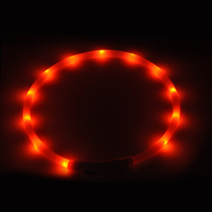 LED Light-Up Pet Collar Dog Leash Light-Up Collar USB Rechargeable Teddy Golden Retriever Dog Night Light Collar Flashing Neckband Pet Collar