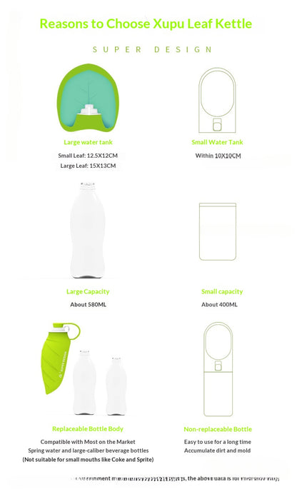 Pet Supplies Cat and Dog Outdoor Portable Water Bottle Drinking Device Pet Water Feeder Drinking Artifact