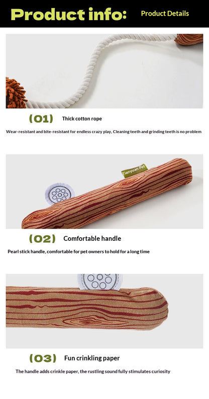 [Pet_Dog Teaser Stick] Dog Toy Chew Sound Puppy Boredom Relief Self-Entertainment Artifact Puppy Supplies