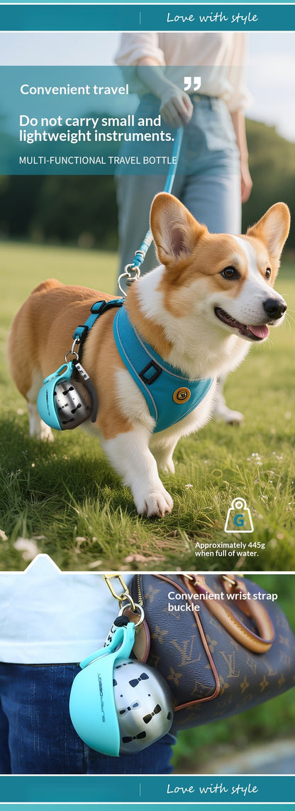 Water Bottle 304 Stainless Steel Foldable Spherical Drinking Device Small Dog Special Outdoor Portable Water Bottle