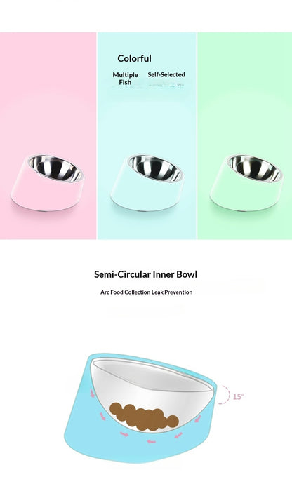 Tilt Dog Bowl Cat Bowl Pet Supplies Stainless Steel Double Layer Dog Bowl Cat Bowl Dog Cat Food Bowl Dog Pet Bowl