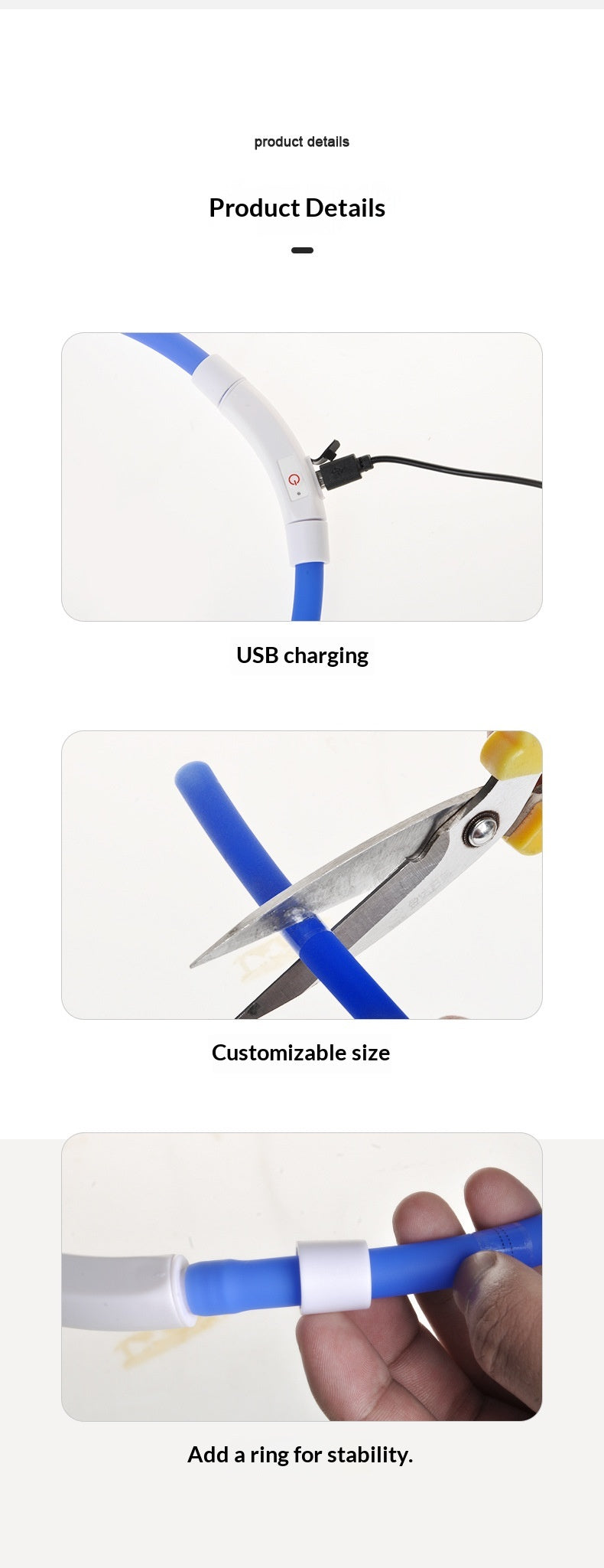 LED Light-Up Pet Collar Dog Leash Light-Up Collar USB Rechargeable Teddy Golden Retriever Dog Night Light Collar Flashing Neckband Pet Collar