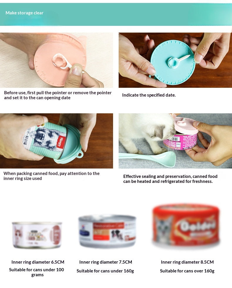 Pet Can Lid Sealing Fresh-keeping Silicone Lid Cat Dog Pet Supplies Dog Cat Wet Food Sealing Lid