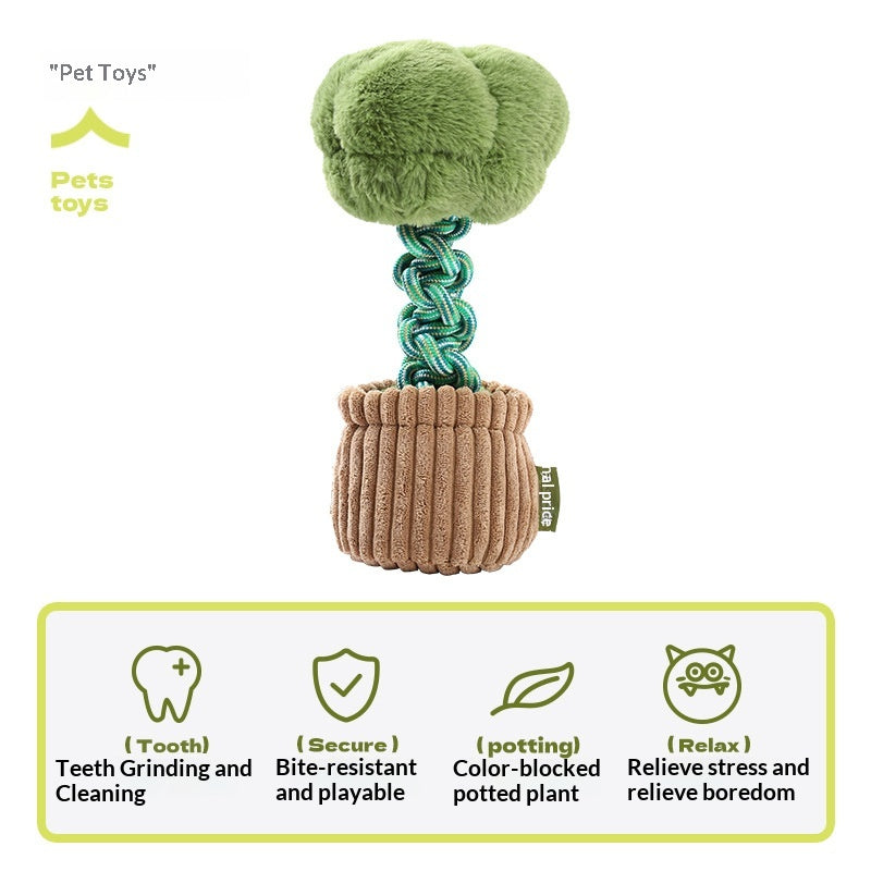 Pet Dog Toy Durable Chew Rope Knot Toy Sound-Making Boredom-Relief Artifact Creative Vegetable Dog Toy