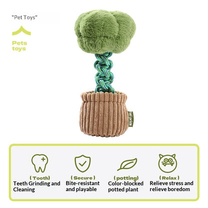 Pet Dog Toy Durable Chew Rope Knot Toy Sound-Making Boredom-Relief Artifact Creative Vegetable Dog Toy