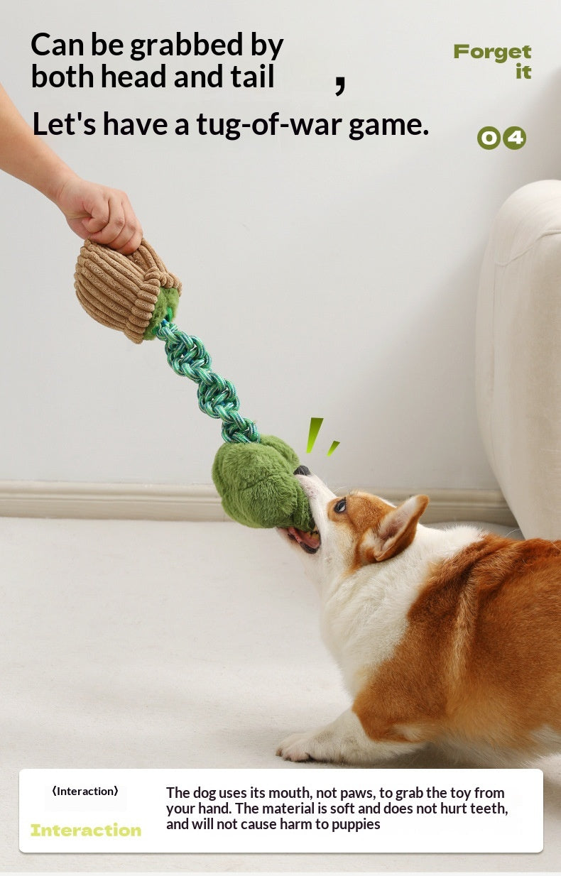 Pet Dog Toy Durable Chew Rope Knot Toy Sound-Making Boredom-Relief Artifact Creative Vegetable Dog Toy