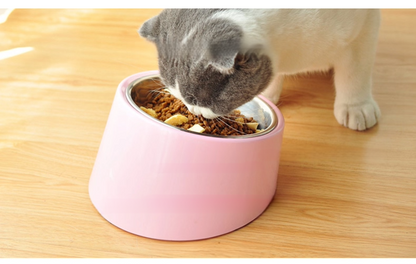 Tilt Dog Bowl Cat Bowl Pet Supplies Stainless Steel Double Layer Dog Bowl Cat Bowl Dog Cat Food Bowl Dog Pet Bowl