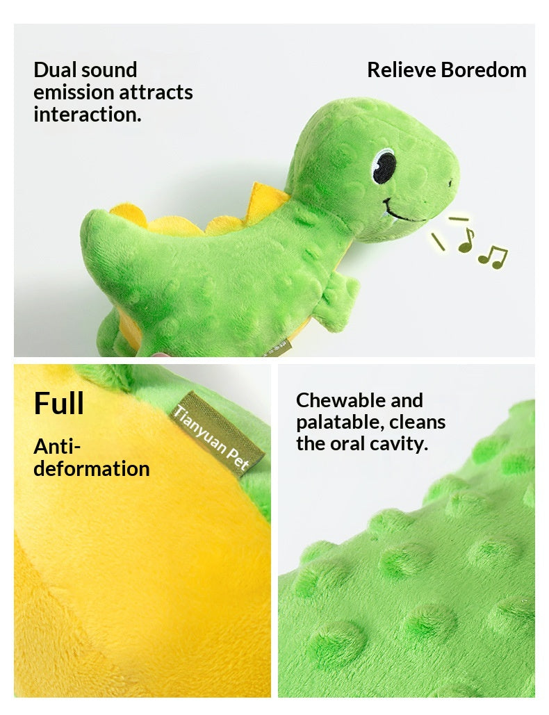 [Dinosaur Family Series Dog Toys] Plush Teddy Small and Medium-sized Dog Teething Sound Artifact