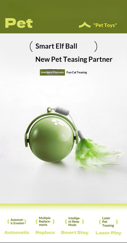 [ Pet_Rolling Ball] Cat Toy Electric Energy-Consuming Self-Entertainment Laser Pointer Teaser Wand