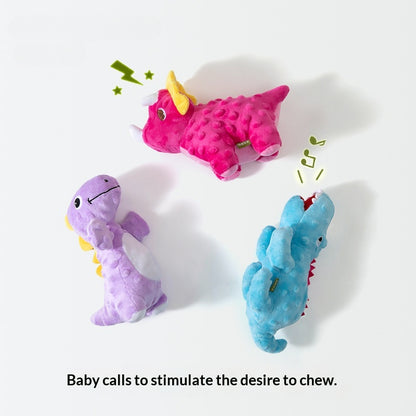 [Dinosaur Family Series Dog Toys] Plush Teddy Small and Medium-sized Dog Teething Sound Artifact
