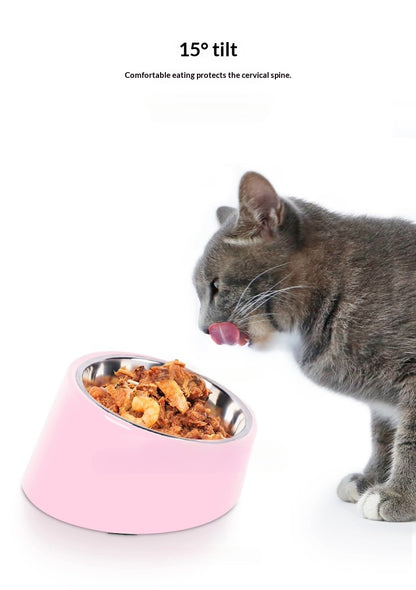 Tilt Dog Bowl Cat Bowl Pet Supplies Stainless Steel Double Layer Dog Bowl Cat Bowl Dog Cat Food Bowl Dog Pet Bowl