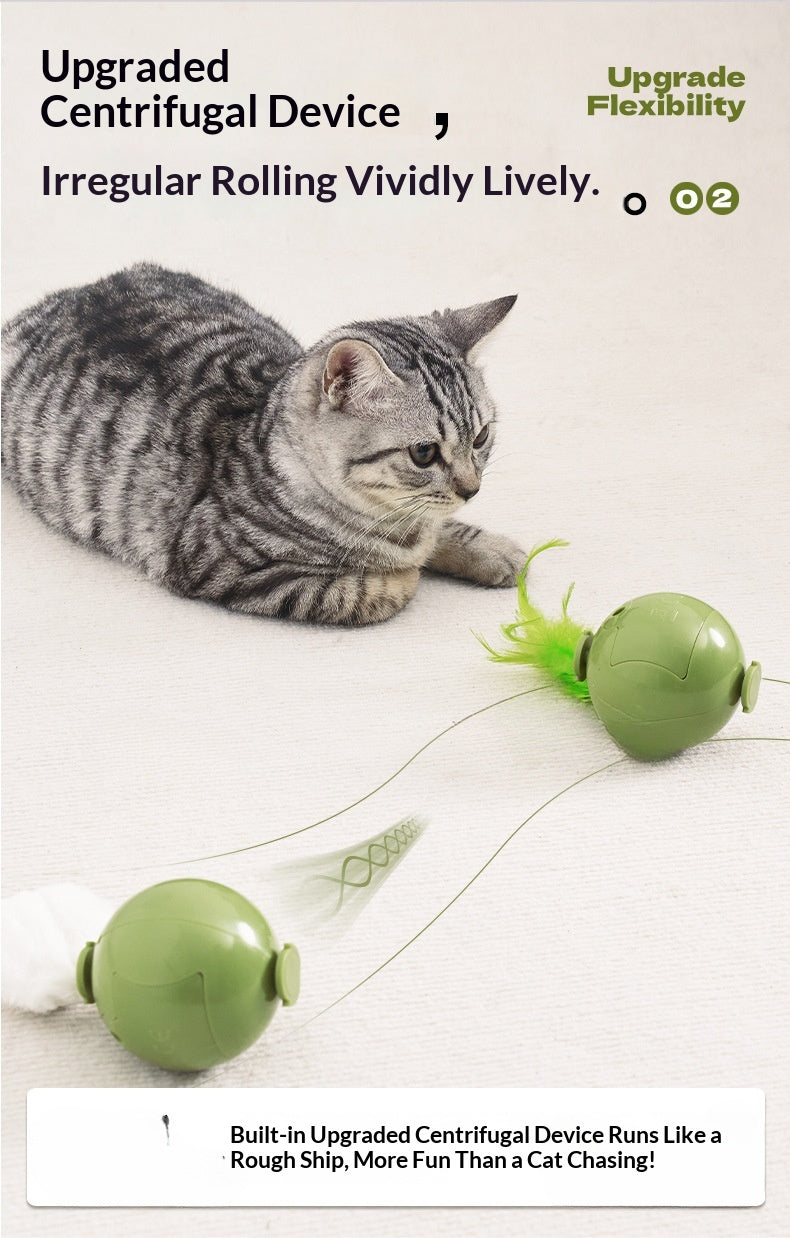 [ Pet_Rolling Ball] Cat Toy Electric Energy-Consuming Self-Entertainment Laser Pointer Teaser Wand