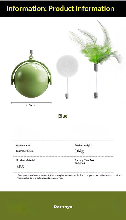 [ Pet_Rolling Ball] Cat Toy Electric Energy-Consuming Self-Entertainment Laser Pointer Teaser Wand