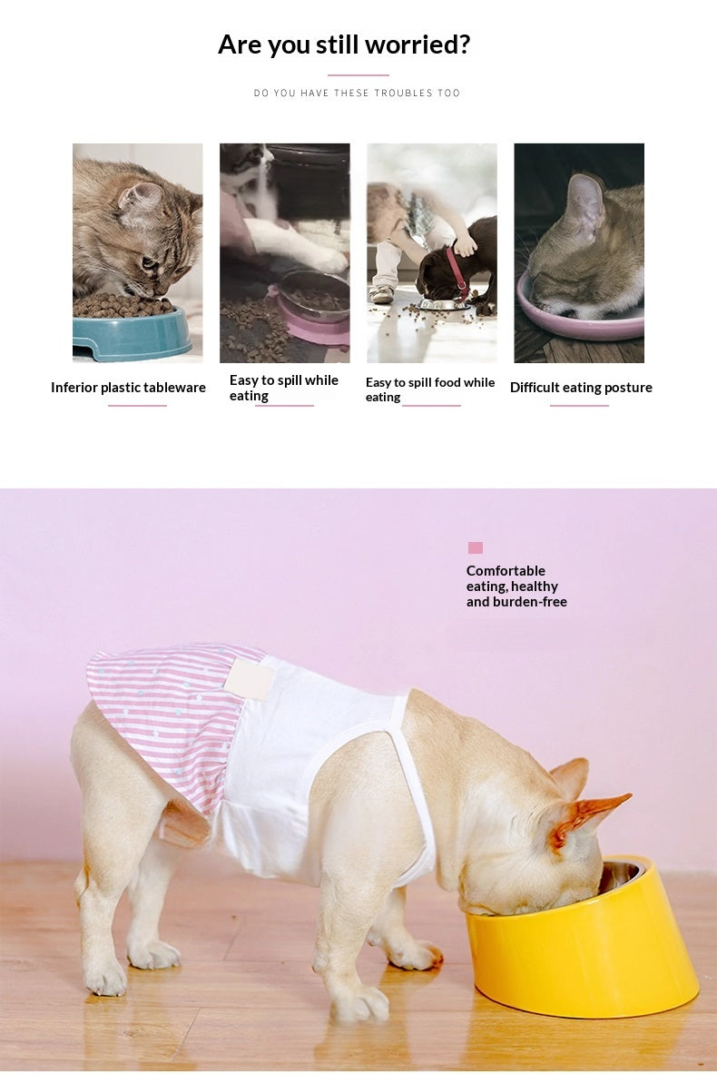 Tilt Dog Bowl Cat Bowl Pet Supplies Stainless Steel Double Layer Dog Bowl Cat Bowl Dog Cat Food Bowl Dog Pet Bowl