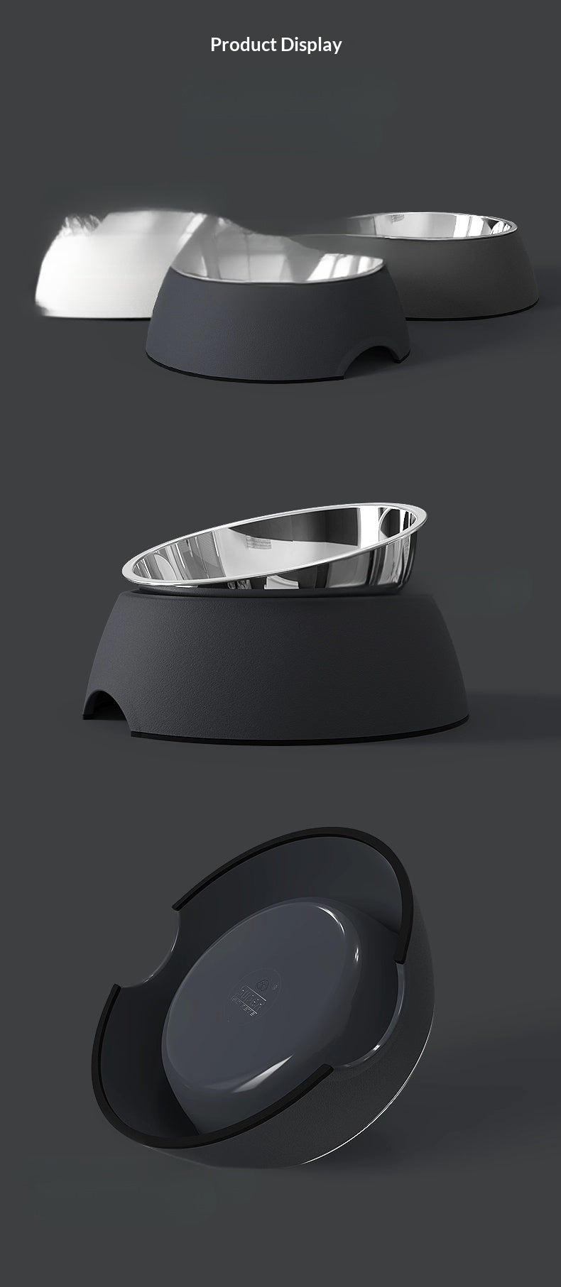 Dog Bowl Cat Bowl Dog Bowl Stainless Steel Double Layer Pet Bowl Dog Cat Pet Supplies Bowl Pet Rice Bowl Food Bowl