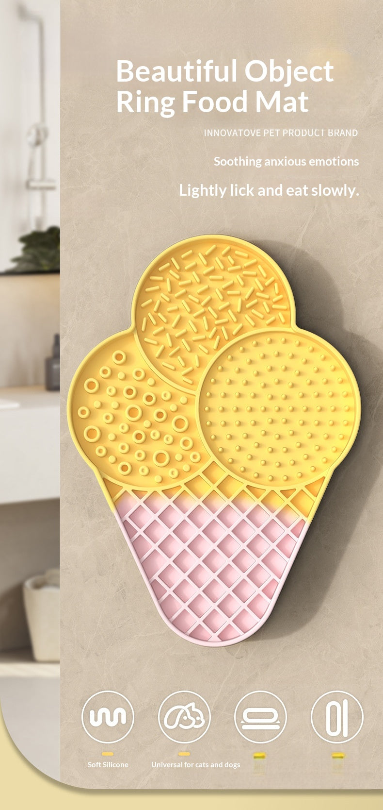 Pet Silicone Lick Mat Wet Food Nutritional Paste Slow Feeder Mat Dog Cat Interactive Fun Lick Pad