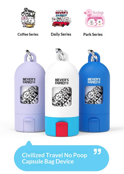 Neva Family Collaboration Pet Store Selected Supplies Outdoor Portable Cat and Dog Drinking Water Bottle Capsule Poop Bag Dispenser