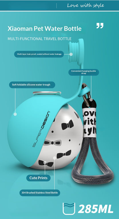 Water Bottle 304 Stainless Steel Foldable Spherical Drinking Device Small Dog Special Outdoor Portable Water Bottle