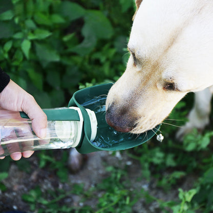 Dog Outdoor Drinking Cup Pet Supplies Outdoor Water Bottle Dog Walking Dual-Purpose Food Bottle Silicone Leaf Water Feeding Bottle