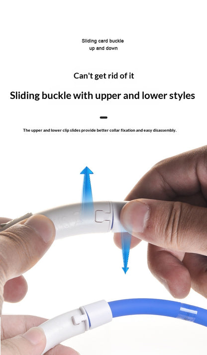 LED Light-Up Pet Collar Dog Leash Light-Up Collar USB Rechargeable Teddy Golden Retriever Dog Night Light Collar Flashing Neckband Pet Collar