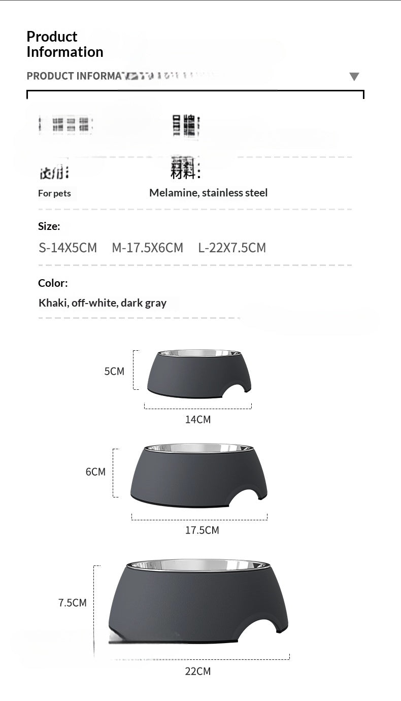 Dog Bowl Cat Bowl Dog Bowl Stainless Steel Double Layer Pet Bowl Dog Cat Pet Supplies Bowl Pet Rice Bowl Food Bowl