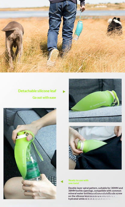 Pet Supplies Cat and Dog Outdoor Portable Water Bottle Drinking Device Pet Water Feeder Drinking Artifact