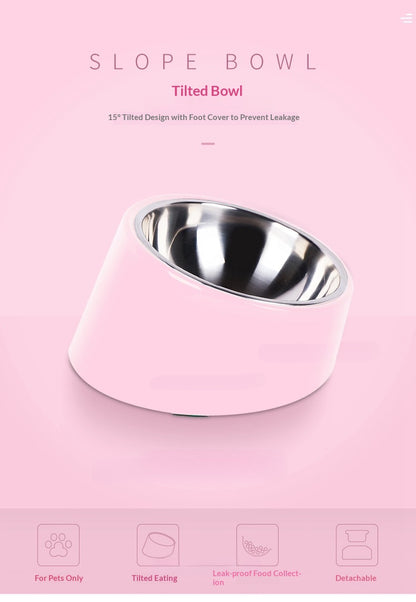 Tilt Dog Bowl Cat Bowl Pet Supplies Stainless Steel Double Layer Dog Bowl Cat Bowl Dog Cat Food Bowl Dog Pet Bowl