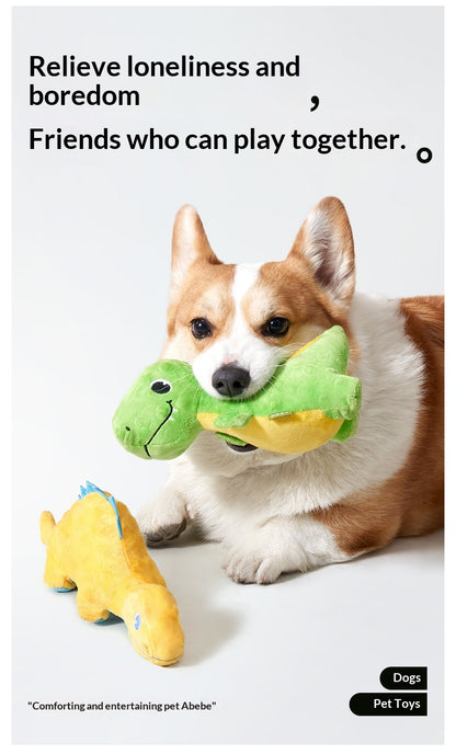 [Dinosaur Family Series Dog Toys] Plush Teddy Small and Medium-sized Dog Teething Sound Artifact