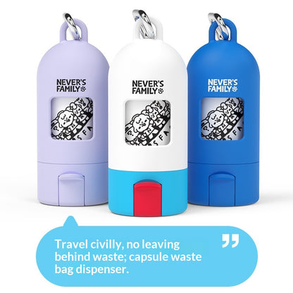 Neva Family Collaboration Pet Store Selected Supplies Outdoor Portable Cat and Dog Drinking Water Bottle Capsule Poop Bag Dispenser