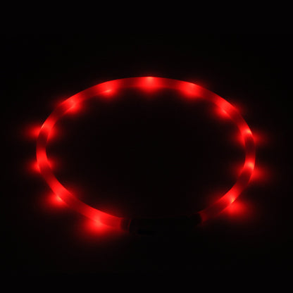 LED Light-Up Pet Collar Dog Leash Light-Up Collar USB Rechargeable Teddy Golden Retriever Dog Night Light Collar Flashing Neckband Pet Collar